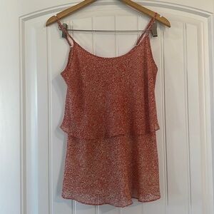 CAbi tiered ruffle top paprika style M